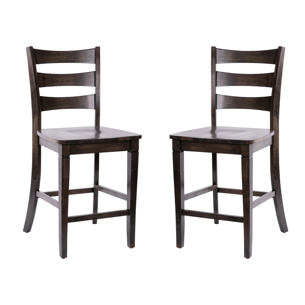 Gray Wash Walnut |#| Commercial Grade Wooden Counter Height Stool in Gray Wash, Set of 2 Walnut