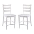 Liesel Set of 2 Commercial Grade Wooden Classic Ladderback Counter Height Barstool with Solid Wood Seat