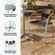 Dark Brown |#| 23.5" Round Aluminum Indoor-Outdoor Table Set with 2 Dark Brown Rattan Chairs