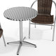 Dark Brown |#| 23.5" Round Aluminum Indoor-Outdoor Table Set with 2 Dark Brown Rattan Chairs