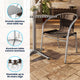 Dark Brown |#| 23.5" Square Aluminum Indoor-Outdoor Table Set with 2 Dark Brown Rattan Chairs