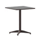 Black |#| Modern 23.5" Square Glass Framed Glass Table with 2 Black Slat Back Chairs