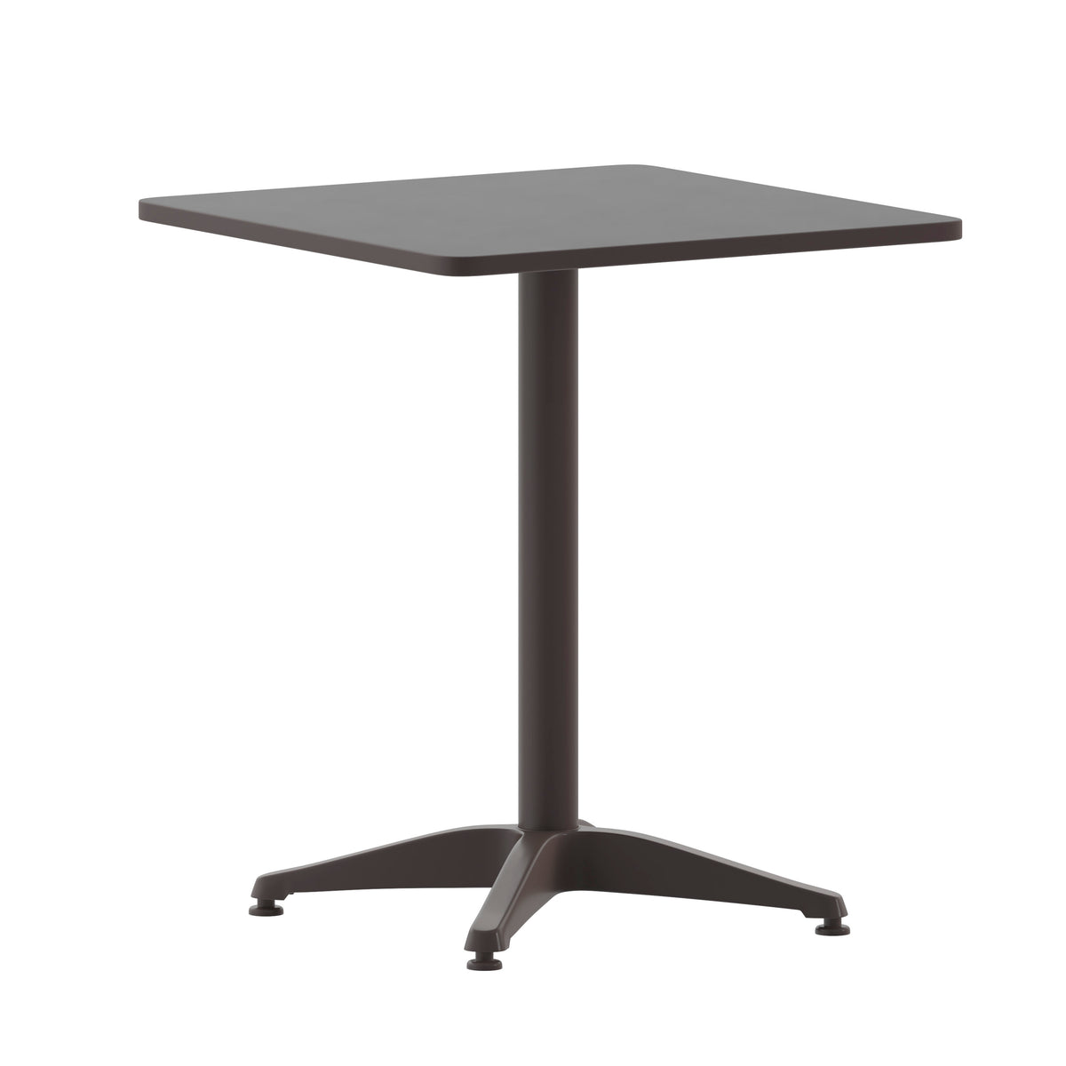 Black |#| Modern 23.5" Square Glass Framed Glass Table with 2 Black Slat Back Chairs