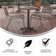 Bronze |#| Modern 23.5" Square Glass Framed Glass Table with 2 Bronze Slat Back Chairs
