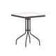 Bronze |#| Modern 23.5inch Square Glass Framed Glass Table with 2 Bronze Slat Back Chairs