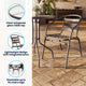 Bronze |#| Modern 23.75" Round Glass Framed Glass Table with 2 Bronze Slat Back Chairs