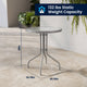 Silver |#| Modern 23.75" Round Glass Framed Glass Table with 2 Silver Slat Back Chairs