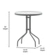 Silver |#| Modern 23.75inch Round Glass Framed Glass Table with 2 Silver Slat Back Chairs