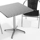 Black |#| 27.5" Square Aluminum Indoor-Outdoor Table Set with 2 Black Rattan Chairs