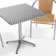 Beige |#| 27.5" Square Aluminum Indoor-Outdoor Table Set with 2 Beige Rattan Chairs