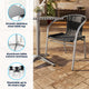 Black |#| 27.5" Square Aluminum Indoor-Outdoor Table Set with 4 Black Rattan Chairs