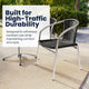 Black |#| 27.5" Square Aluminum Indoor-Outdoor Table Set with 4 Black Rattan Chairs