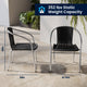 Black |#| 27.5" Square Aluminum Indoor-Outdoor Table Set with 4 Black Rattan Chairs