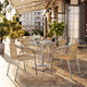 Beige |#| 27.5" Square Aluminum Indoor-Outdoor Table Set with 4 Beige Rattan Chairs