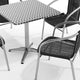 Black |#| 27.5" Square Aluminum Indoor-Outdoor Table Set with 4 Black Rattan Chairs