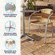Beige |#| 27.5" Square Aluminum Indoor-Outdoor Table Set with 4 Beige Rattan Chairs