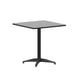 Black |#| Modern 27.5inch Square Glass Framed Glass Table with 2 Black Slat Back Chairs