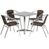 Lila 27.5'' Square Aluminum Indoor-Outdoor Table Set with 4 Rattan Chairs