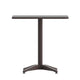 Bronze |#| Modern 27.5inch Square Glass Framed Glass Table with 4 Bronze Slat Back Chairs