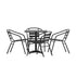 Lila 27.5'' Square Aluminum Indoor-Outdoor Table Set with 4 Slat Back Chairs