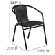 Black |#| 2 Pack Black Rattan Indoor-Outdoor Restaurant Stack Chair with Curved Back