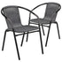 Lila 2 Pack Rattan Indoor-Outdoor Restaurant Stack Chair