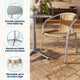 Beige |#| 31.5" Round Aluminum Indoor-Outdoor Table Set with 2 Beige Rattan Chairs