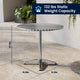 Beige |#| 31.5" Round Aluminum Indoor-Outdoor Table Set with 2 Beige Rattan Chairs