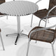 Dark Brown |#| 31.5" Round Aluminum Indoor-Outdoor Table Set with 4 Dark Brown Rattan Chairs