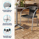 Black |#| 31.5" Round Aluminum Indoor-Outdoor Table Set with 4 Black Rattan Chairs