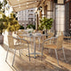 Beige |#| 31.5" Square Aluminum Indoor-Outdoor Table Set with 4 Beige Rattan Chairs