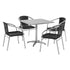 Black |#| 31.5" Square Aluminum Indoor-Outdoor Table Set with 4 Black Rattan Chairs