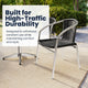 Black |#| 31.5" Square Aluminum Indoor-Outdoor Table Set with 4 Black Rattan Chairs