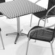 Black |#| 31.5" Square Aluminum Indoor-Outdoor Table Set with 4 Black Rattan Chairs
