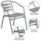 Silver |#| Modern 31.5inch Round Glass Framed Glass Table with 4 Silver Slat Back Chairs