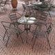 Bronze |#| Modern 31.5inch Round Glass Framed Glass Table with 4 Bronze Slat Back Chairs