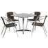 Lila 31.5'' Square Aluminum Indoor-Outdoor Table Set with 4 Rattan Chairs