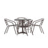 Lila 31.5'' Square Aluminum Indoor-Outdoor Table Set with 4 Slat Back Chairs