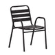 Commercial Patio Dining Set with Table, 4 Chairs, and 2 Arm Chairs in Black