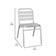 Silver |#| Commercial Silver Indoor-Outdoor Restaurant Stack Chair with Triple Slat Back