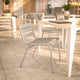 Silver |#| Commercial Silver Indoor-Outdoor Restaurant Stack Chair with Triple Slat Back