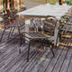 Bronze |#| Commercial Bronze Indoor-Outdoor Restaurant Stack Chair with Triple Slat Back