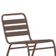 Bronze |#| Commercial Bronze Indoor-Outdoor Restaurant Stack Chair with Triple Slat Back