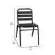 Black |#| Commercial Black Indoor-Outdoor Restaurant Stack Chair with Triple Slat Back