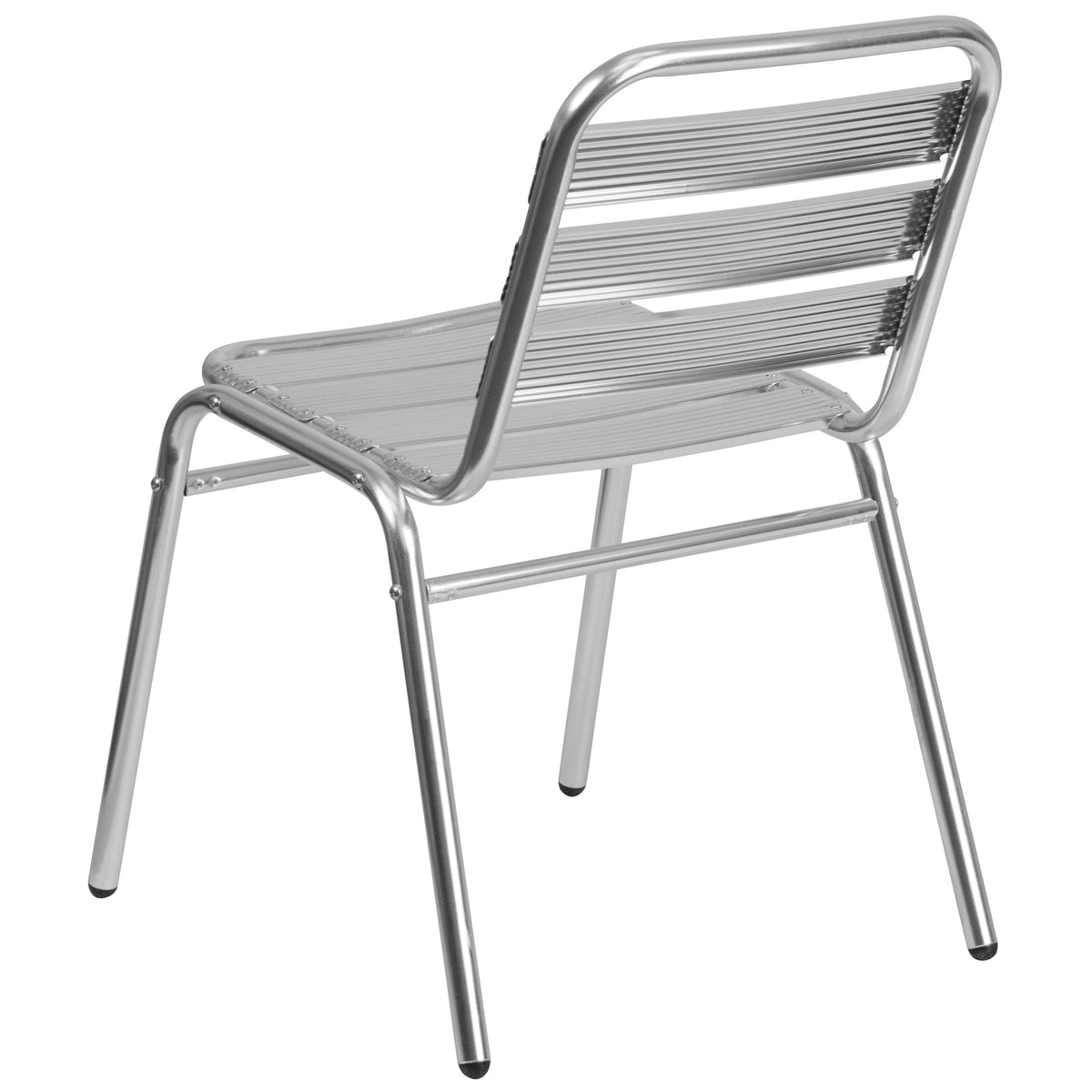 Aluminum |#| Commercial Aluminum Indoor-Outdoor Restaurant Stack Chair with Triple Slat Back