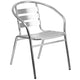 Commercial Aluminum Indoor-Outdoor Stack Chair with Triple Slat Back and Arms