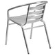 Commercial Aluminum Indoor-Outdoor Stack Chair with Triple Slat Back and Arms