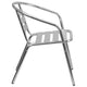 Commercial Aluminum Indoor-Outdoor Stack Chair with Triple Slat Back and Arms