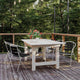 Black |#| Commercial Metal Indoor-Outdoor Stack Chair-Black Triple Slat Faux Teak Back