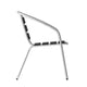 Black |#| Commercial Metal Indoor-Outdoor Stack Chair-Black Triple Slat Faux Teak Back